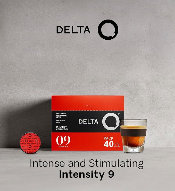 Delta Q - Qharacter Espresso Pods for Delta Q Machines - Intensity 9 Notes of Caramel and Dried Fruits 40 Capsules XL Pack