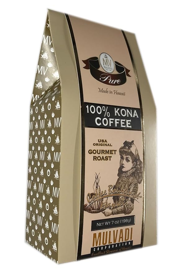 Mulvadi 100% Ground Kona Coffee 7 Oz