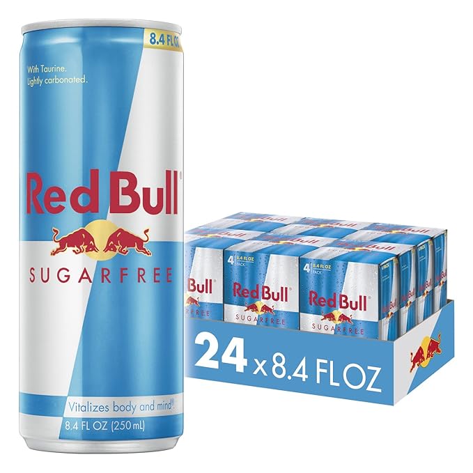 Red Bull Yellow Edition Tropical and Sugar Free Energy Drinks 8.4 Fl Oz 24 Cans (6 Packs of 4)