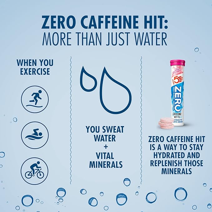 HIGH5 Zero Extreme Stimulant and Caffeine Drink Tabs - 8 x 20 Tablet Tube Pink Grapefruit