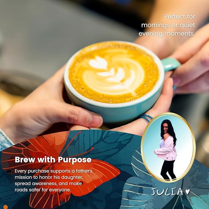 Love This for Us! Coffee - 100% Wren’s Colombian Coffee - Smooth Roast with Bright Balanced Taste - Brew Created in Memory of Julia for Roadside Safety Awareness - Ground Coffee - 12oz