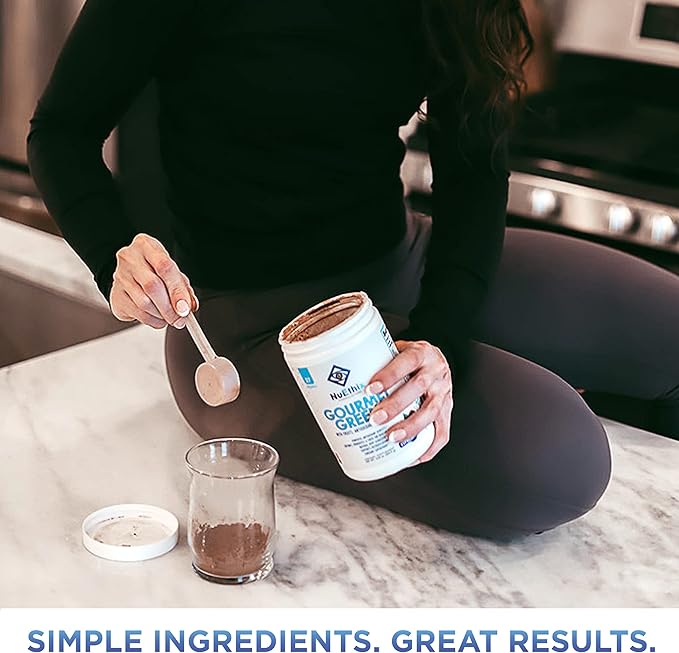 NuEthix Formulations Gourmet Greens Drink Powder Dietary Supplement with Fruit and Vegetable Superfoods and Probiotics Espresso 27 Servings