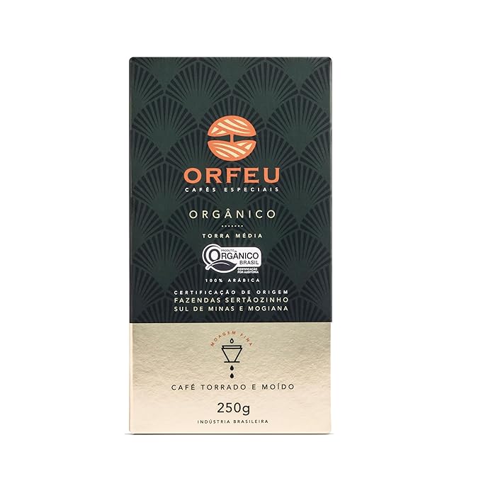ORFEU - Special Ground Coffee - 100% Arabica Roasted &amp Ground Medium Roast - Chocolate and Caramel Sensory Notes - Velvety High Sweetness Medium Acidity - Organic 8.8 oz