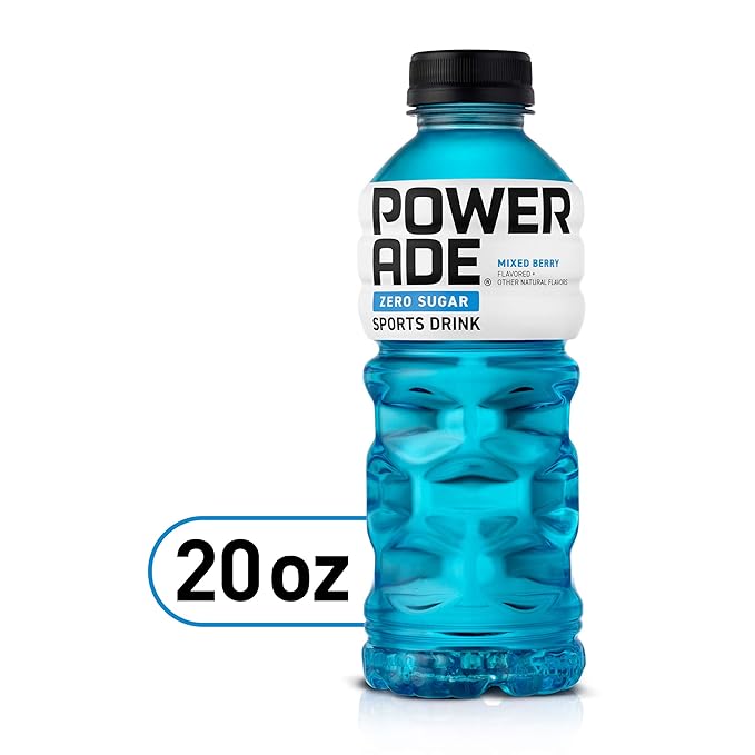 POWERADE ZERO Zero Calorie Electrolyte Enhanced Sports Drinks Mixed Berry 20 fl oz 24 Pack