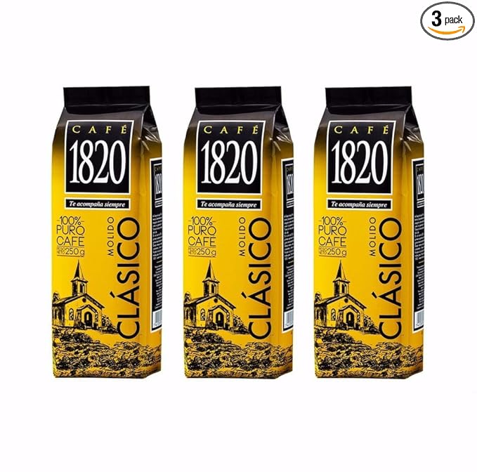 Café 1820 Coffee Costa Rica – Costa Rican Coffee Ground 100% Arabica Medium Roast Rich Flavor – 8.8 oz (250g) Pack of 3