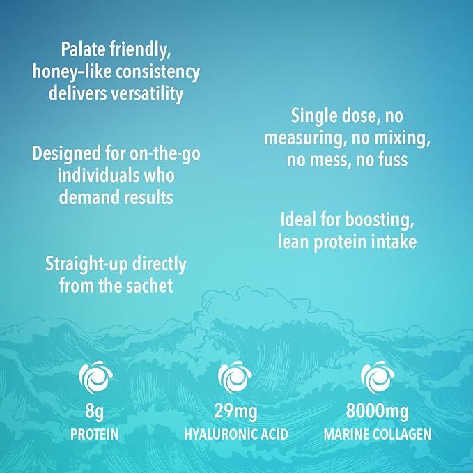 Liquid Marine Collagen Peptides for Women Men – 8000mg Hydrolyzed Collagen Liquid Supplement with Biotin &amp Vitamins for Hair Growth Skin Nails &amp Joints Lemon Flavor Sugar-Free 14 Sachets