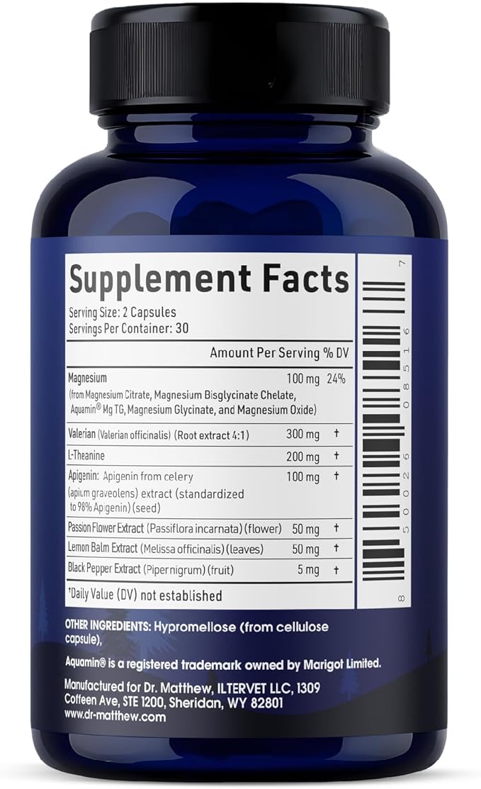 Apigenin Supplement for Sleep. Best Natural Sleep Aid Without Melatonin for Adults. With L-Theanine &amp Magnesium. Plant-Based Nighttime Support. Apigenina Suplemento.