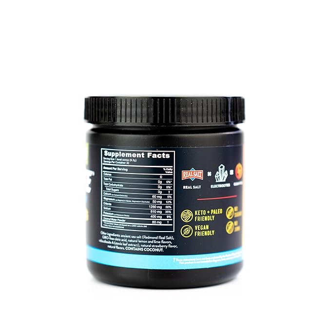 REDMOND Re-Lyte Electrolyte Drink Mix Strawberry Lemonade 30 serving SMALL 6.88oz jar