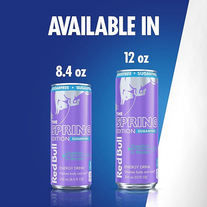 Red Bull Grapefruit and Blossom Sugar-Free Energy Drink with 80mg Caffeine plus Taurine &amp B Vitamins 8.4 Fl Oz Pack of 24 Cans