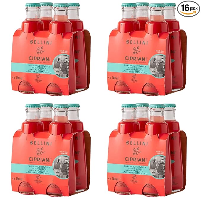 Cipriani White Peach Virgin Bellini Mix 4 -6.09 fl oz (Pack of 4)