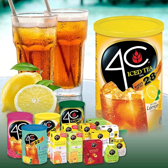 4C Powder Drink Stix Red Tea Peach 500 Count Bulk Buy Singles Stix On the Go Refreshing Water Flavorings Value Pack