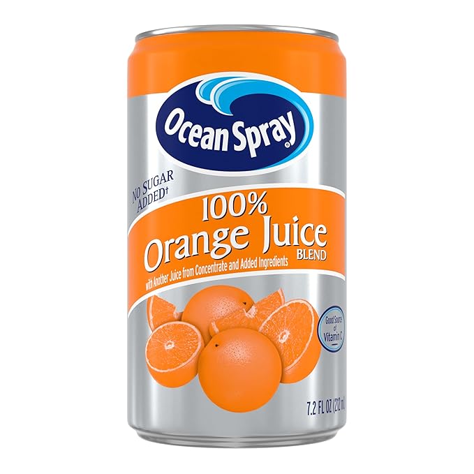 Ocean Spray® 7.2 Oz 100% Orange Juice Blend Juice Drink Mini Can (Pack of 24)