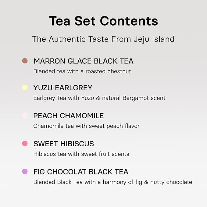 OSULLOC Premium Tea Collection (40 count 10 flavors x 4 ea) Self Care Sampler Gift Box Variety Pack Premium Organic Pure &amp Blended Tea from Jeju