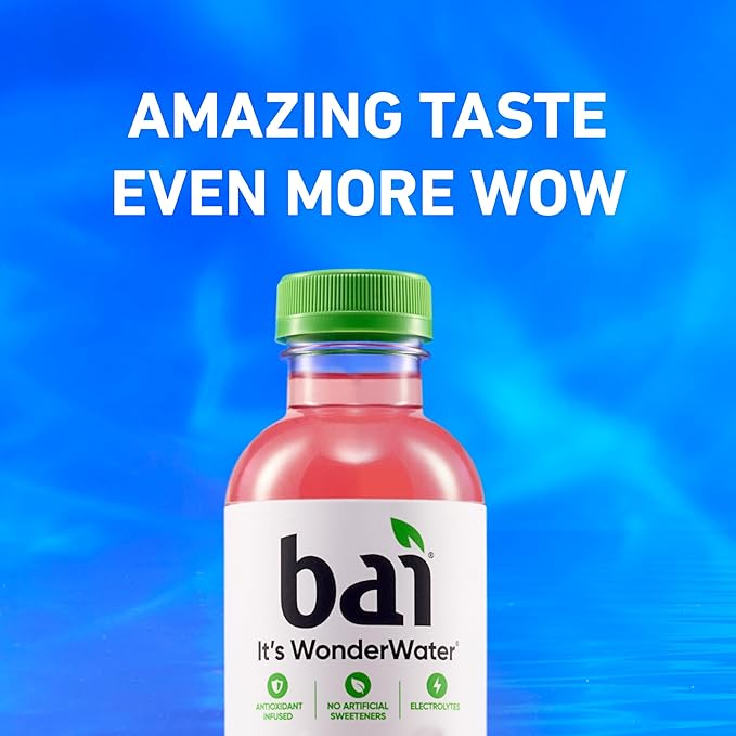 Bai Antioxidant Infused Water Beverage Kupang Strawberry Kiwi with Vitamin C and No Artificial Sweeteners 18 Fluid Ounce Bottle 12 Pack