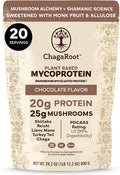 Mycoprotein Mushroom Protein Powder Chocolate Flavor 20g Plant Based Protein per Serving Reishi Chaga Lions Mane Shiitake Turkey Tail Vegan Gluten Free Coffee Smoothies 1.76 lb