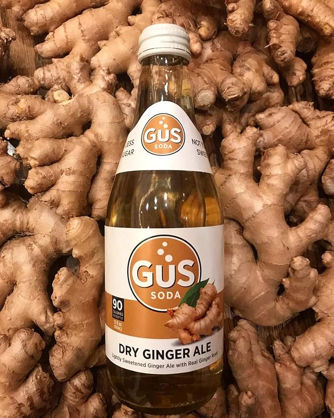 GuS Soda - Extra Dry Ginger Ale - 12 oz (6 Glass Bottles)
