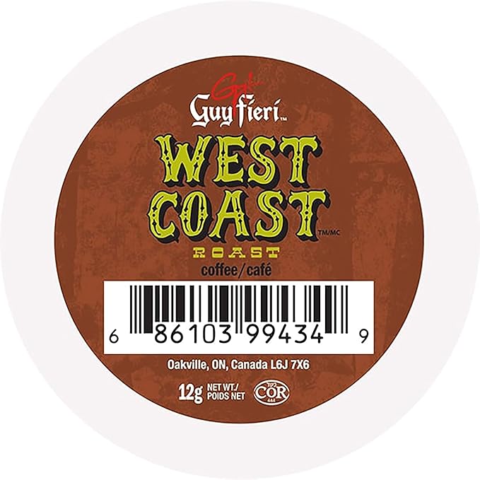 Guy Fieri Flavortown Roasts Coffee Pods West Coast Roast Bold Dark Roast Coffee Single Serve Coffee Cups for Keurig K Cup Brewers 24 Count (Pack of 3)
