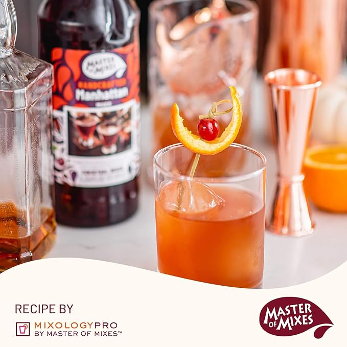 Master of Mixes Manhattan Drink Mix Ready To Use 1 Liter Bottle (33.8 Fl Oz) Pack of 6