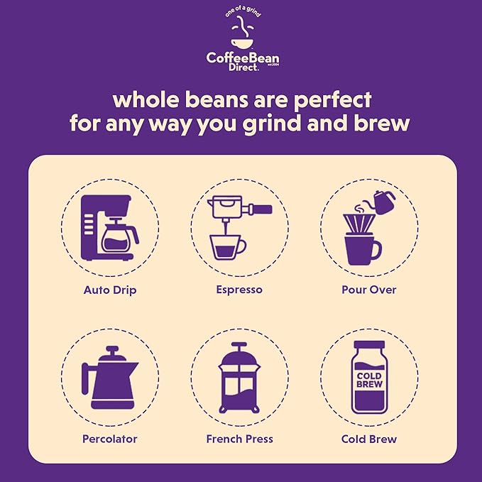 Coffee Bean Direct Half-Caff Colombian Whole Bean Coffee Light Roast 1 Pound Bag (Pack of 1)