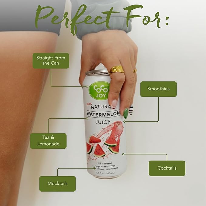 CoCo Joy 100% Natural Watermelon Juice (12-Pack) Low-Calorie Watermelon Drink