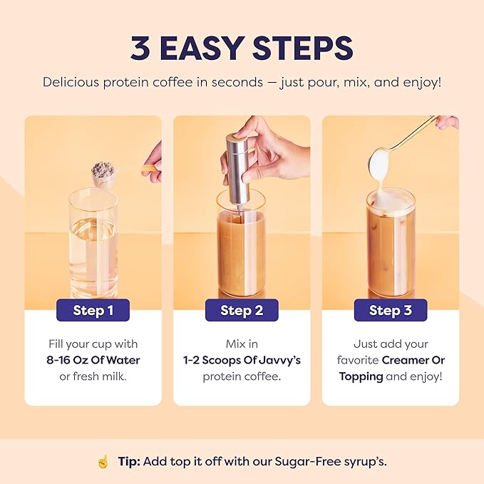 Caramel Protein Iced Coffee - Premium Whey Protein &amp Instant Iced Coffees - 100% Natural Cold Brew - Zero Artificial Flavors &amp Sweeteners 80 mg Caffeine Per Serving No Added Sugar 20 Servin