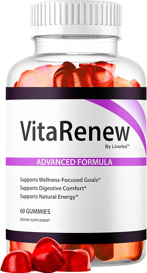 VitaRenew Gummies - Original VitaRenew Advanced 1050MG Formula - Maximum Strength Supplement Gummy Official Formula Vita Renew All Natural Overall Wellness Support 60 Gummies for 1 Month