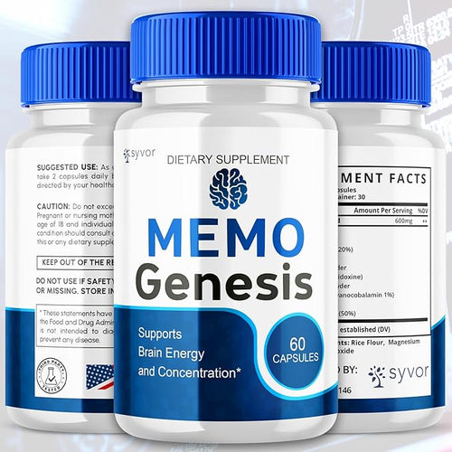 (2 Pack) Memo Genesis Capsules Official Memogenesis Brain Health Support Pills with All Natural Ingredients Advanced Brain Energy Supplement with Max Strength Vitamins for Women &amp Men (120 Capsu