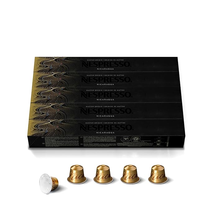 Nespresso Capsules Original Line Nicaragua Master Origin Medium Roast Coffee 50 Count Coffee Pods
