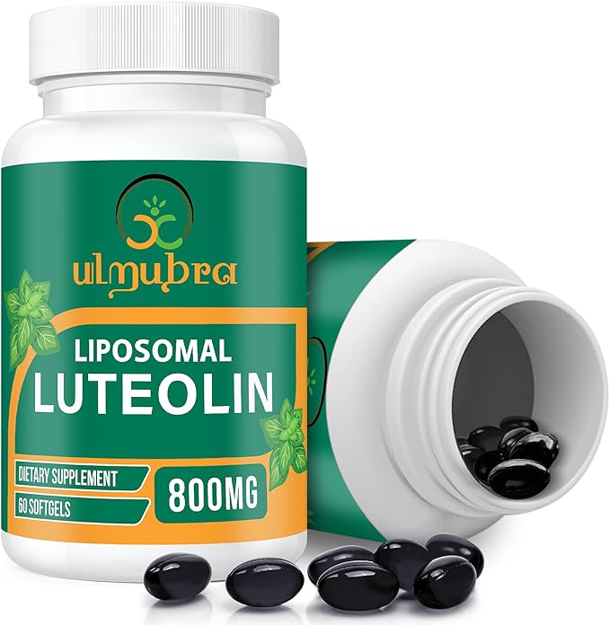 800 MG Liposomal Luteolin Supplement - Maximum Absorption Premium Antioxidant Supplement for Brain &amp Overall Well-Being 60 Softgels - 30-Day Supply