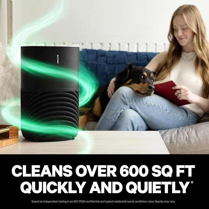 PuroAir 130i HEPA Air Purifiers for Home Pets - Covers Up To 600 Sq Ft - Filters Up To 99.9% of Pollutants Smoke Pollen Dust - Quiet HEPA Air Filter - Air Purifiers for Bedroom