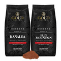Gold Coffee Bundle | Kanaloa &amp Blue Mountain Medium Roast Ground |100% Arabica Coffee 12 oz. (Pack of 2)