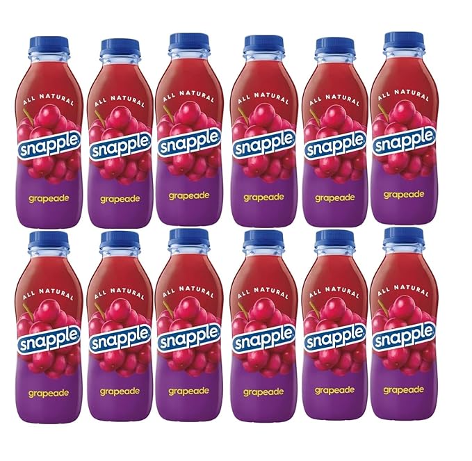 Snpple Grapeade Juice Drink 16 fl oz Plastic Bottle 12 pack