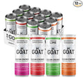 BeGOAT Clean Energy | OG Variety Pack | 6 Ingredients Plant-Based Non-GMO Vegan | 200mg Natural Caffeine | 12 fl oz Cans (Pack of 12)