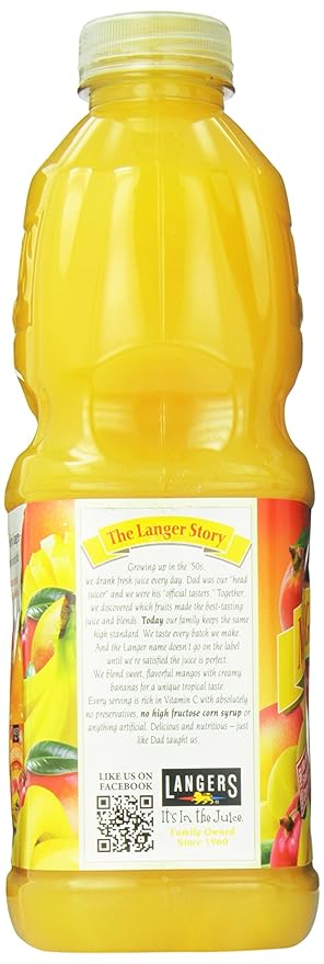 Langers Juice Mango Banana Nectar 64 Fl Oz (Pack of 8)