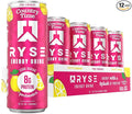 RYSE Functional Energy Drink - Country Time Pink Lemonade - 150mg Natural Caffeine 8g Whey Protein &amp 1g Prebiotics - Sugar Free Gut-Friendly Bloat-Free - 12 fl oz Cans (12-Pack)