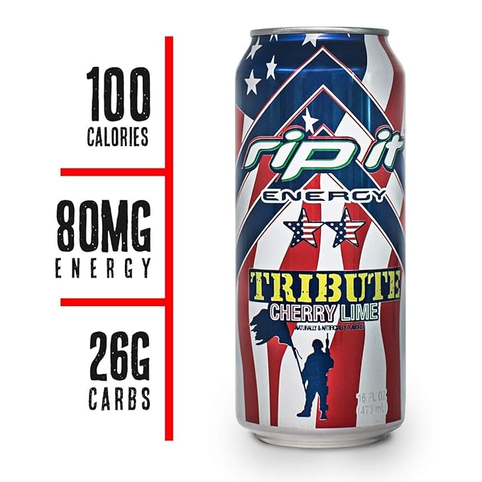 Rip It Energy Drinks Tribute Editions (Tribute Cherry Lime 6 Cans)