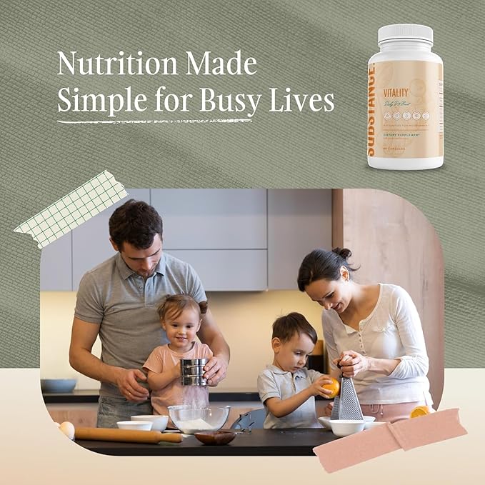SUBSTANCE. Nature’s Vitality Daily D3 Boost Supplement - Vitamin D3 Zinc Elderberry Turmeric &amp Ginger - Immune Support &amp Bone Health - 90 Capsules