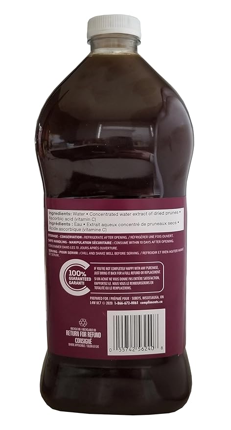 Sobeys Compliments Prune Nectar Juice - 1.36 L/46 fl. oz. Bottle (Imported from Canada)