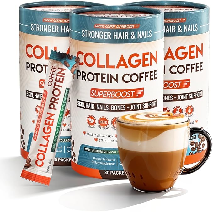 Collagen Peptides Coffee Powder for Weight Loss – Supports Digestion Bloating Energy &amp Focus Fat Burning Joint Skin Hair &amp Nails – High-Protein for Women &amp Men (90 Servings)