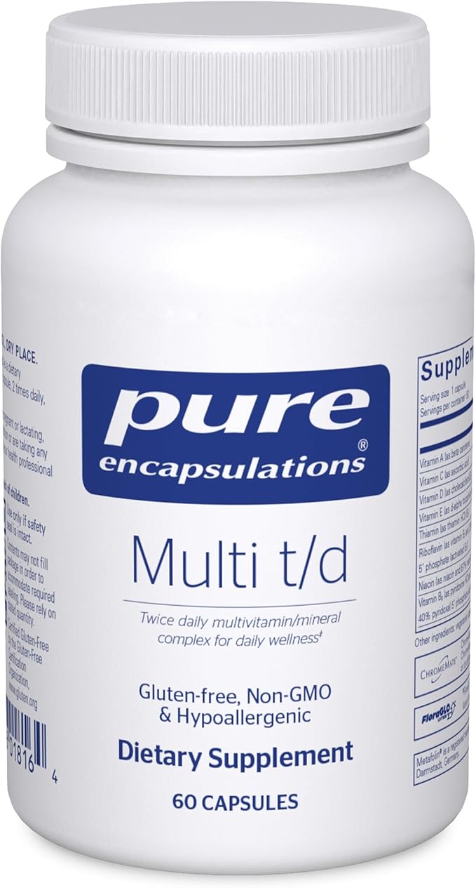 Pure Encapsulations Multi T/D - Multivitamin &amp Mineral Supplement - for Daily Wellness Cardiovascular &amp Immune Health* - Rich in Vitamins &amp Minerals - Gluten Free &amp Vegetarian - 60 Ca
