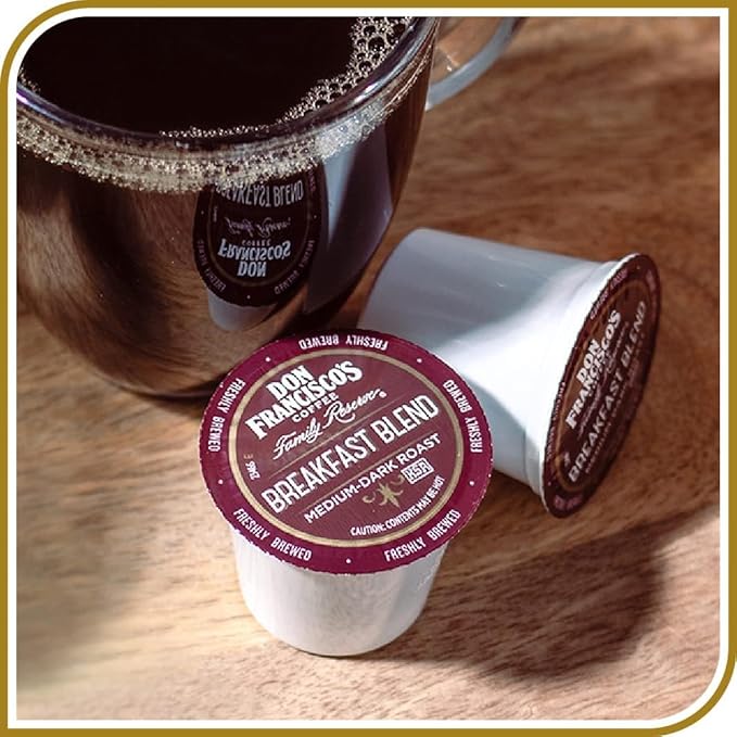 Don Francisco's Breakfast Blend Dark Roast Coffee Pods - 12 Count - Recyclable Single-Serve Coffee Pods Compatible with your K- Cup Keurig Coffee Maker (Pack of 2)