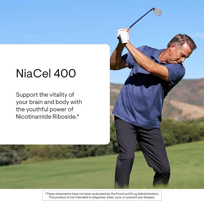 THORNE - NiaCel 400 - NAD Supplement - Nicotinamide Riboside - Supports Healthy Aging Cellular Energy Production &amp Sleep-Wake Cycle* - NSF Certified for Sport &amp Vegan - Gluten-Free - 60 Capsu