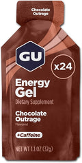GU Energy Original Sports Nutrition Energy Gel Chocolate Outrage 24 Count Box