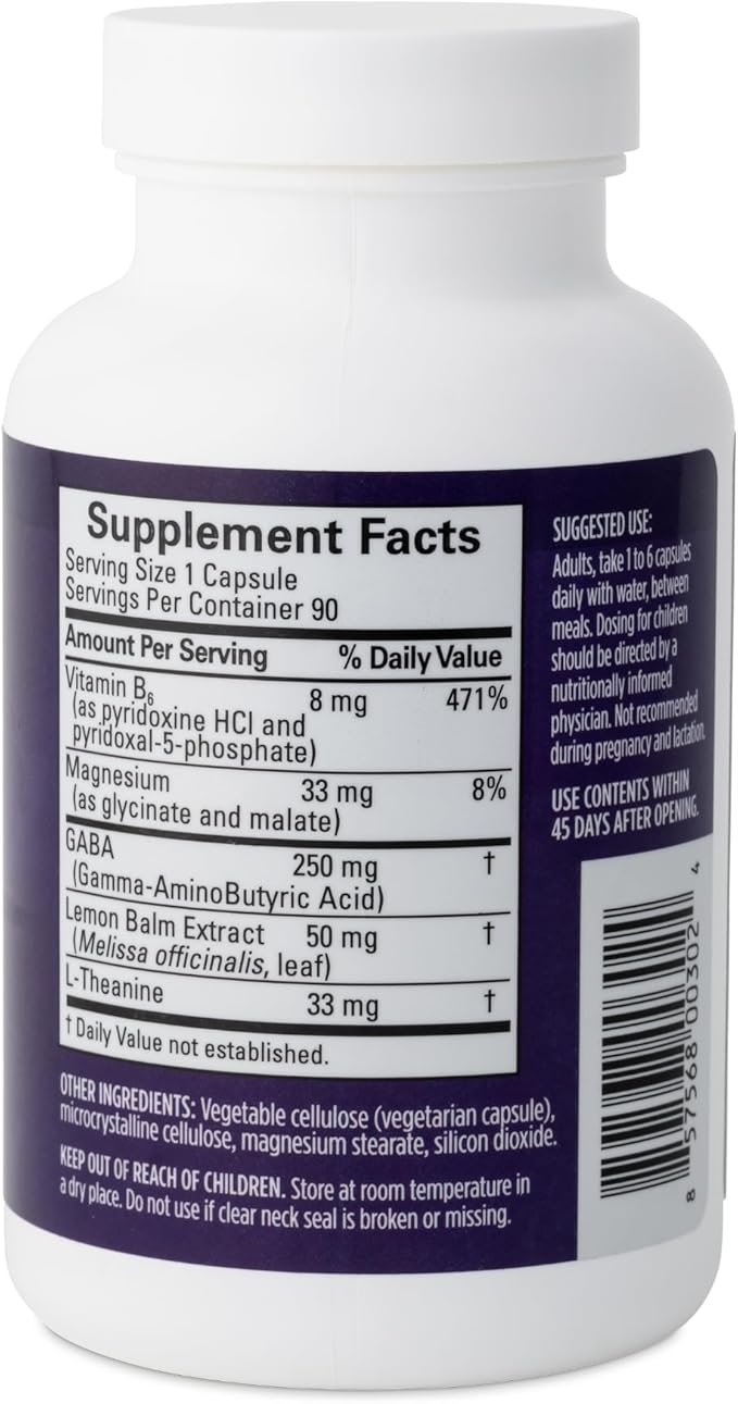 BRAINMD Dr Amen GABA Calming Support - 90 Capsules Pack of 2 - Promotes Relaxation - Contains Magnesium Vitamin B6 &amp Lemon Balm - 180 Total Servings