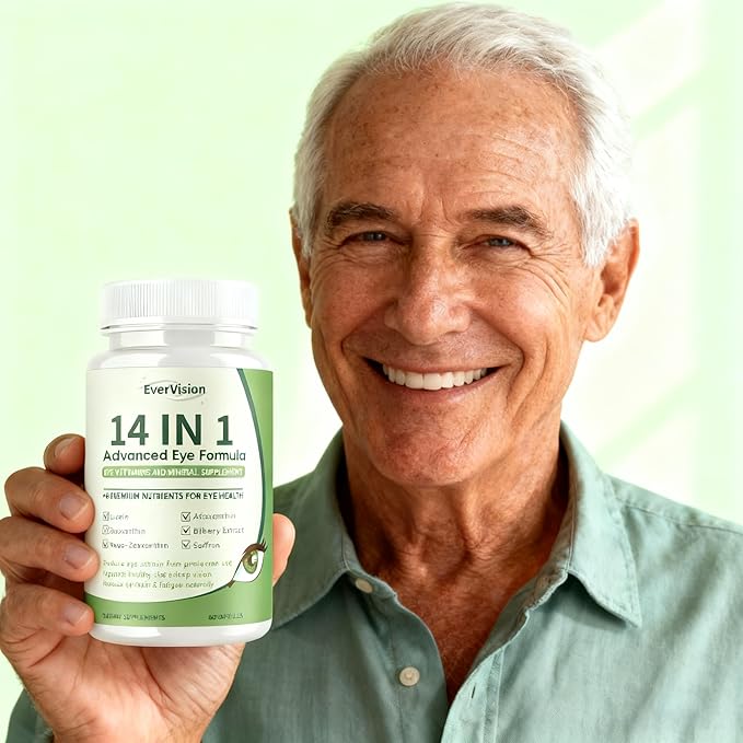 14 in 1 Advanced Eye Formula Eye Vitamin and Mineral Supplement with Zinc Lutein Zeaxanthin &amp Bilberry Extract 60ct