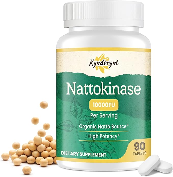 Nattokinase Supplement 10000FU – Organic Natto Enzyme 500mg for Circulatory Wellness Enteric-Coated Tablets Aiding Digestion &amp Assisting Absorption Vegan 90 Tablets (90-Day Supply)