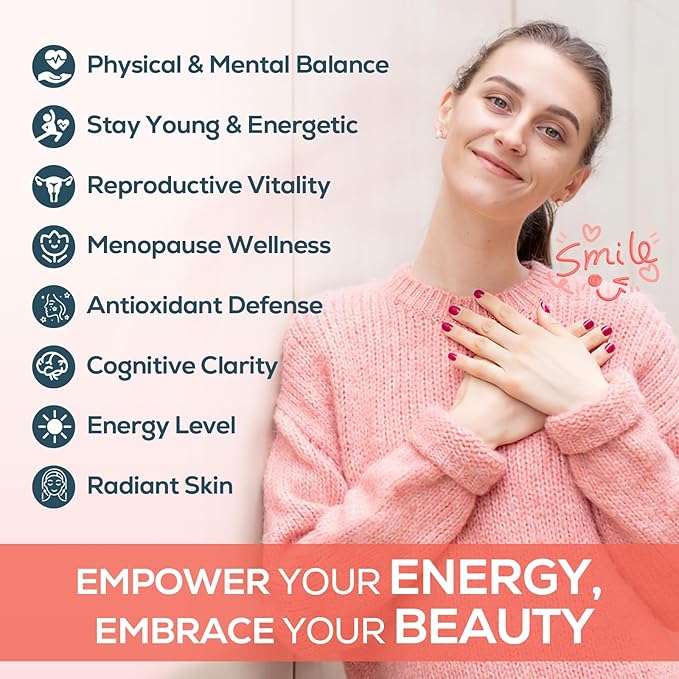 IcarusIvy 2000MG NAD Supplements for Women NMN Alternative Female Liposomal NAD+ with Ashwagandha Berberine HCL Ginkgo Biloba &amp Black Cohosh Women Focused Formula 180 Capsules