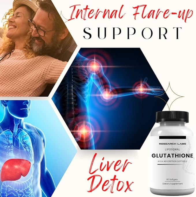 Research Labs Liposomal Glutathione Supplement w/Gluta-IV™ 100x Enhanced Absorption Over Powder Glutathione. 2 Fer 1 Ad 120 Total Liposomal Softgels