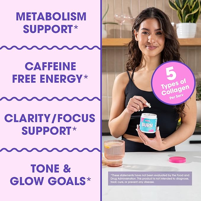 Obvi Multi Collagen Burn Fast | Hydrolyzed Collagen Peptides Types I II III V X | Keto &amp Gluten Free | 30 Servings