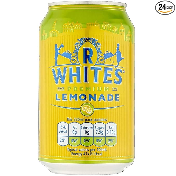 R White Bev Lemonade Fizzy 330-ML (24 Pack)